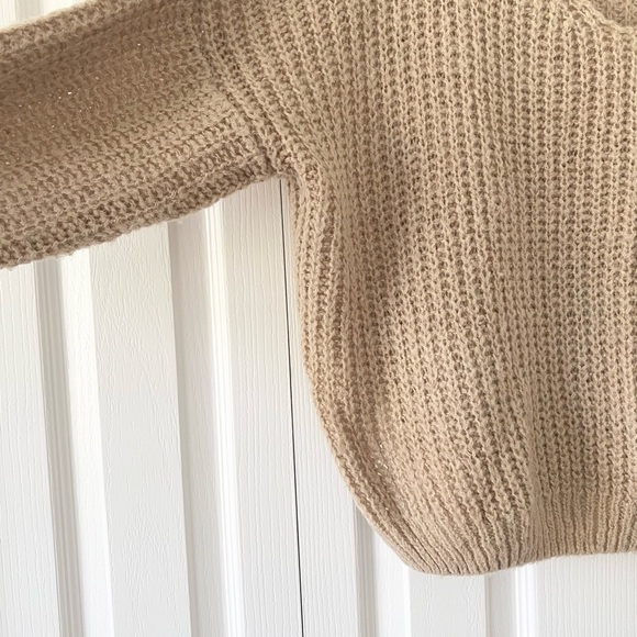 Dreamers by Debut Tan Knit Oversized Sweater - Picture 4 of 4